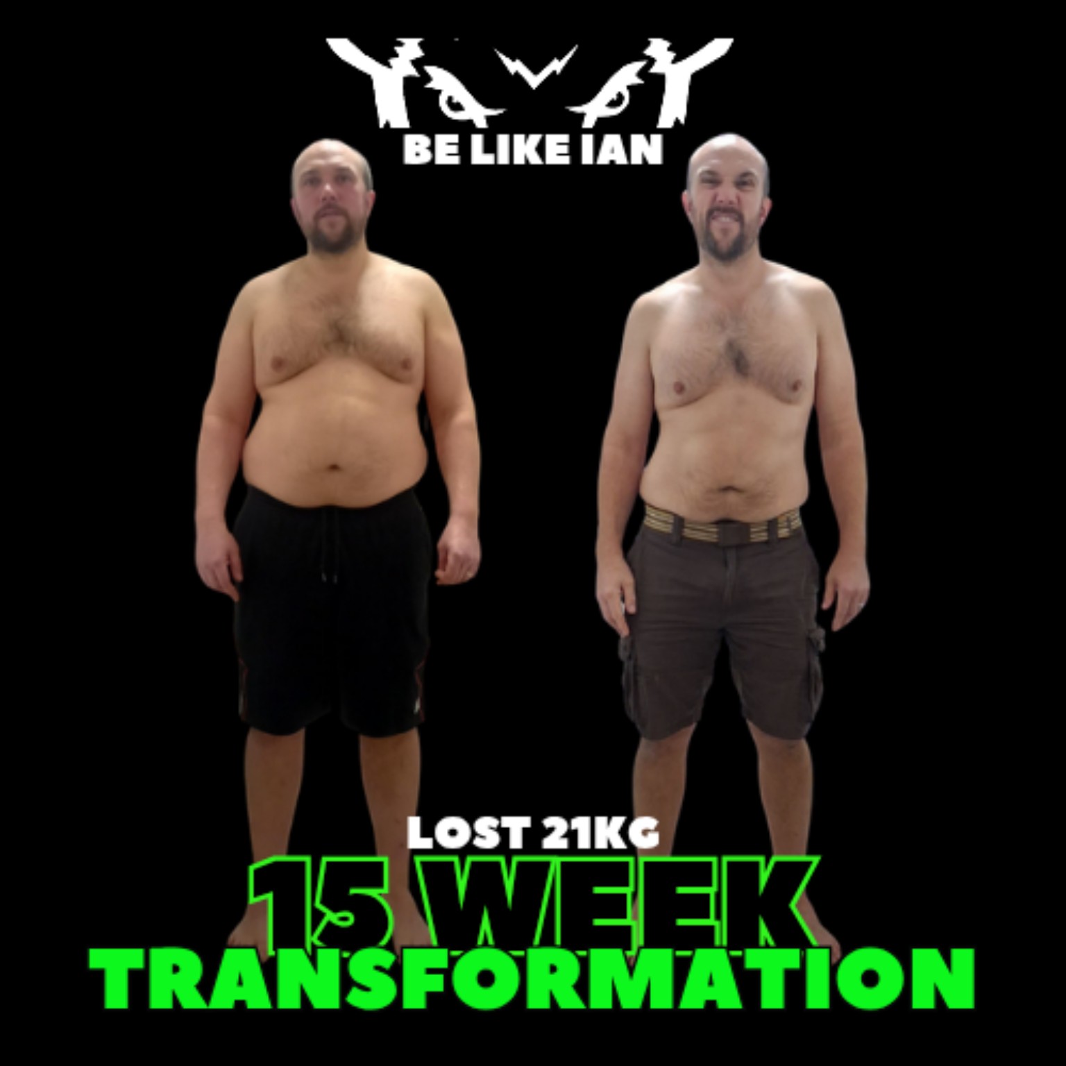 Ian’s 15-week before and after transformation photos